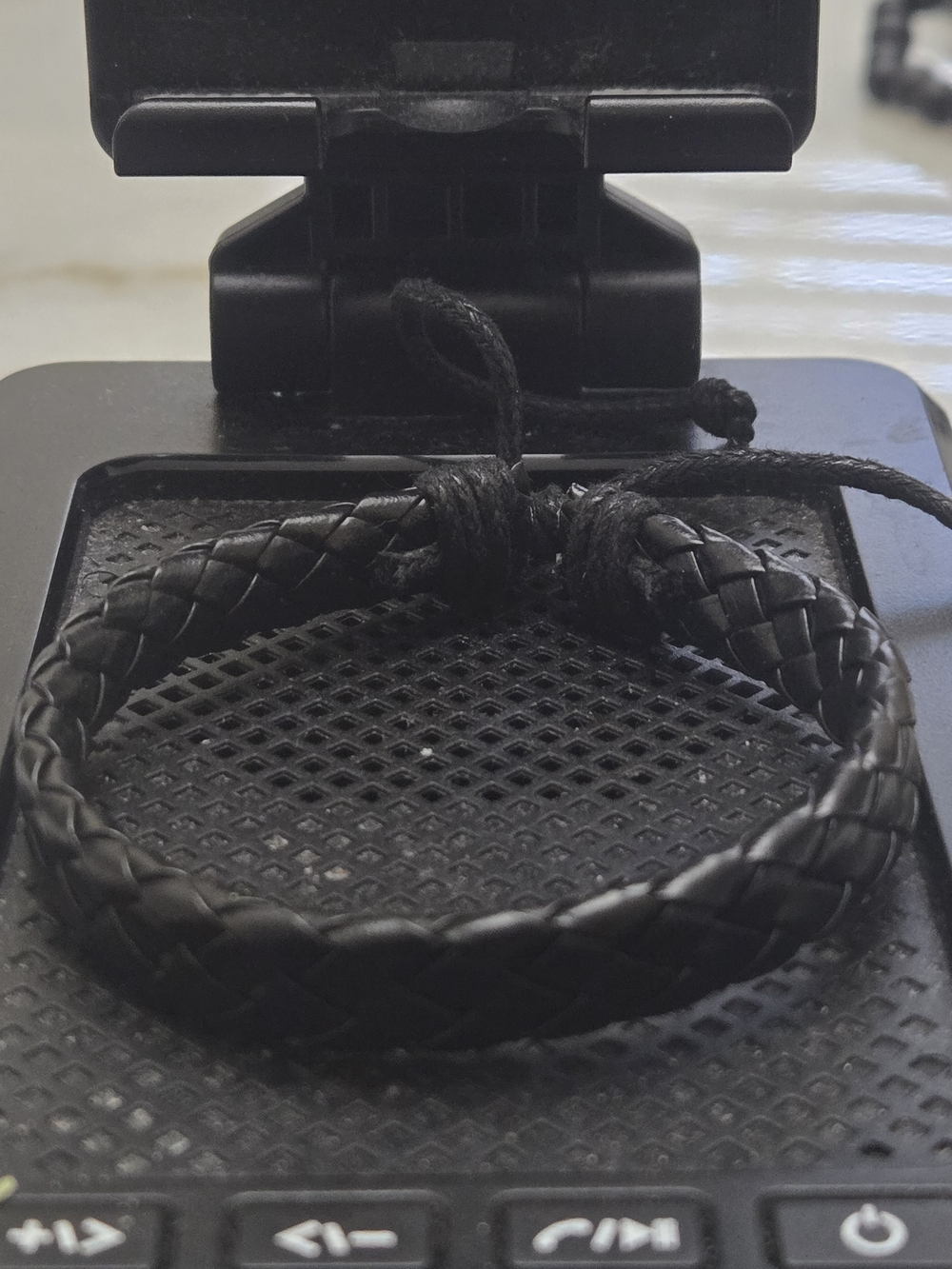 Black Braided Leather Adjustable Bracelet